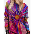 Gradient Colorful 3D Digital Print Hoodie with Loose Collar | Streetwear