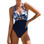 2023 Women's Fashion Print Backless Triangle Swimsuit