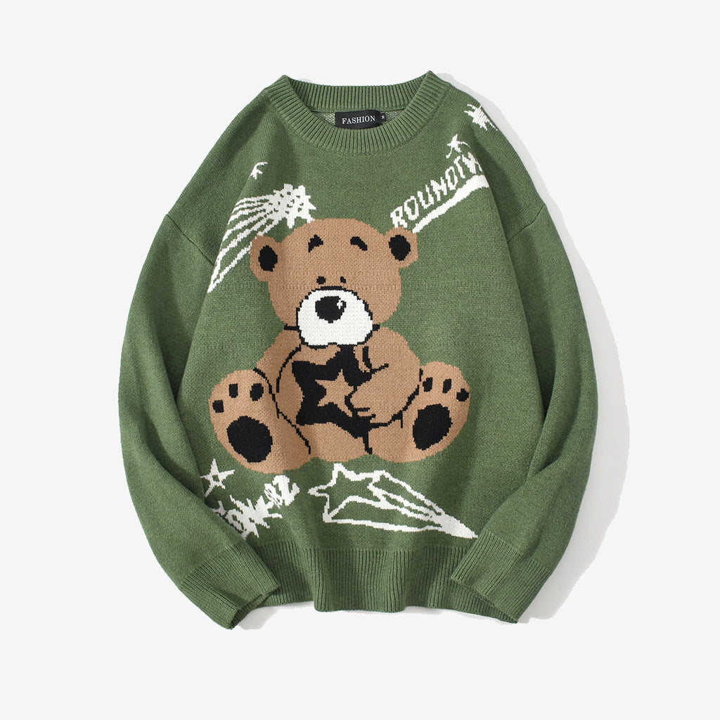 Trendy Bear Sweater for Men and Women National Style