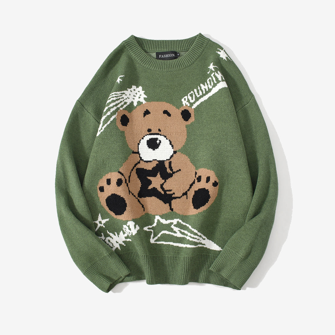 Trendy Bear Sweater for Men and Women National Style