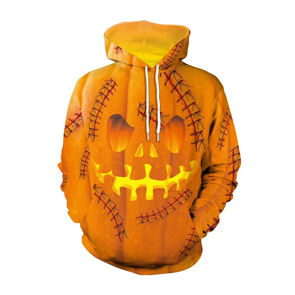 Fashionable Christmas Pumpkin Print Long Sleeve Top