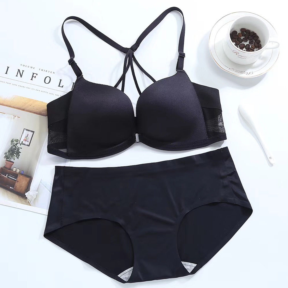 Lace Back Bralette with Cross Straps and Bow