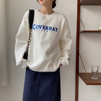 Embroidered Loose Casual Thick Cotton Sweatshirt | Streetwear
