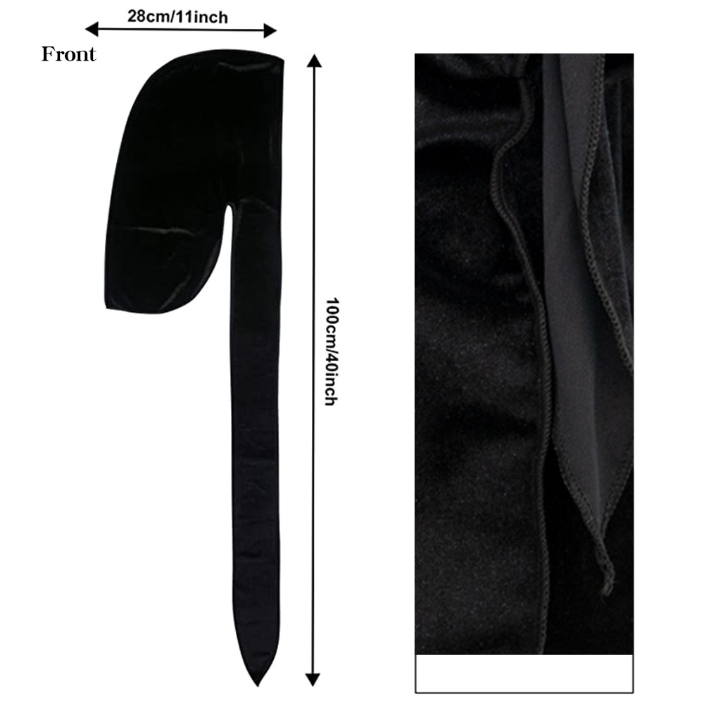 Unisex Velvet Long Tail Beanie | Embroidered Cap