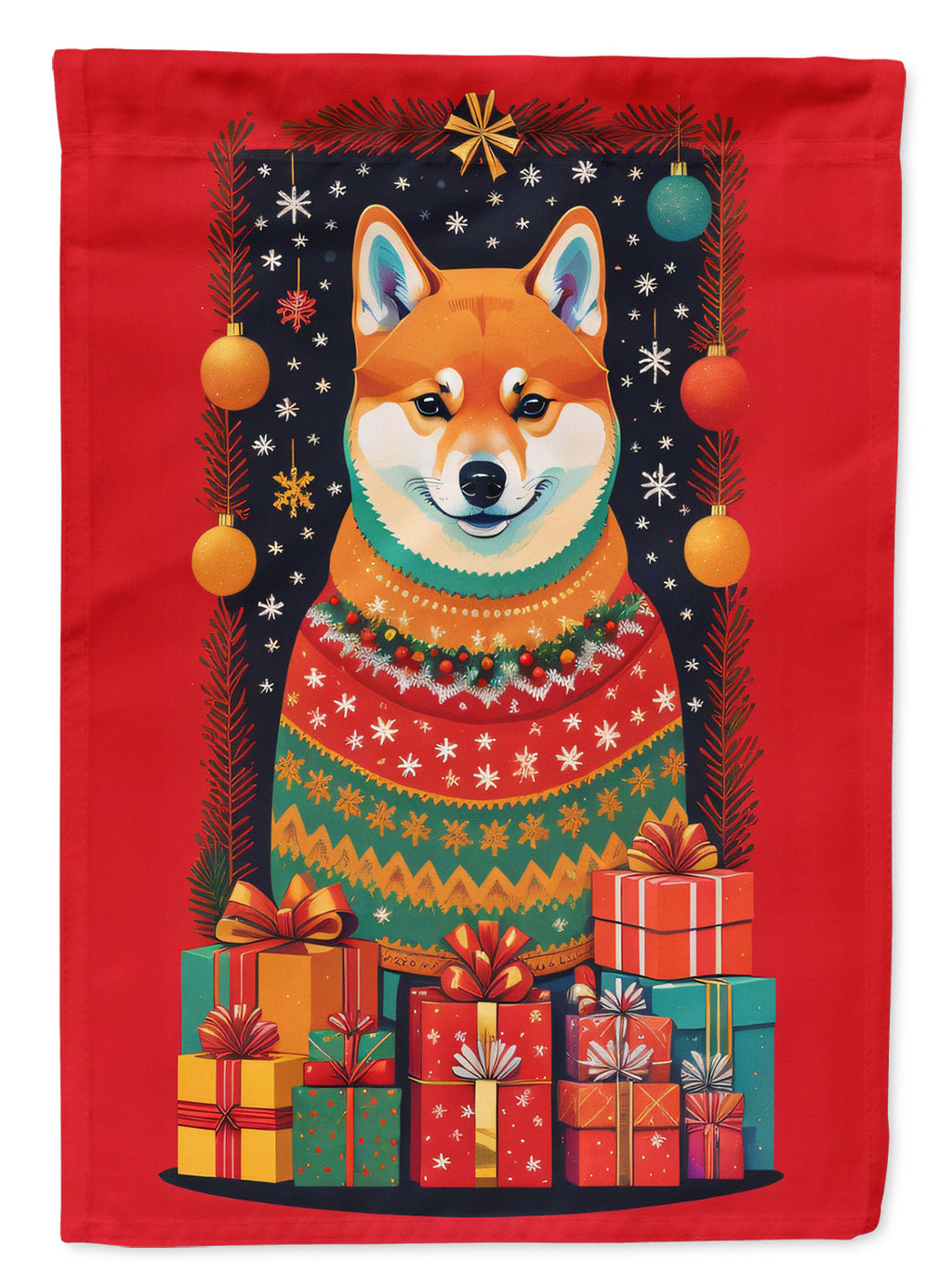 Shiba Inu Holiday Christmas Garden Flag