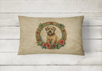 Wheaten Terrier Christmas Flowers Throw Pillow