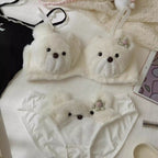 Plush Bear Cute Bra Set Without Steel Ring