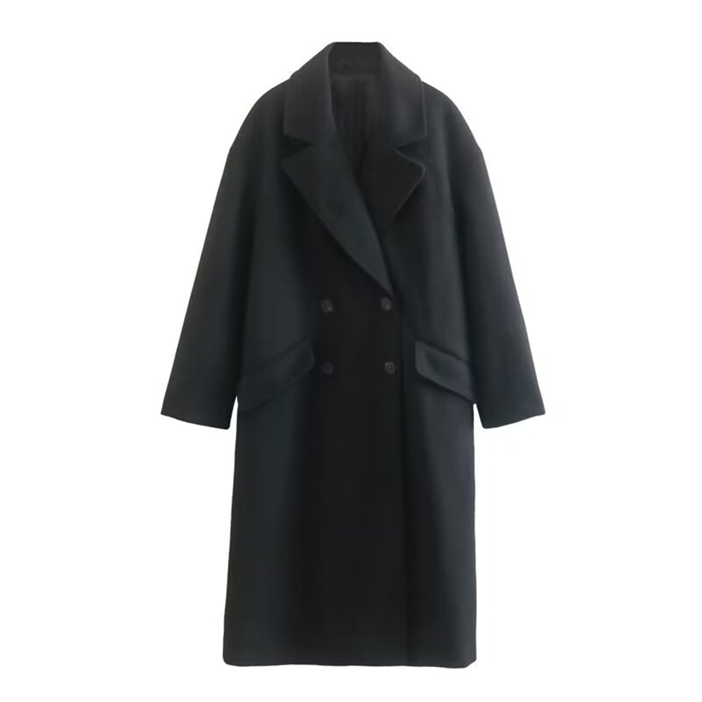 UNIZERA Long Wool Coat with Flip Collar, Winter 2023