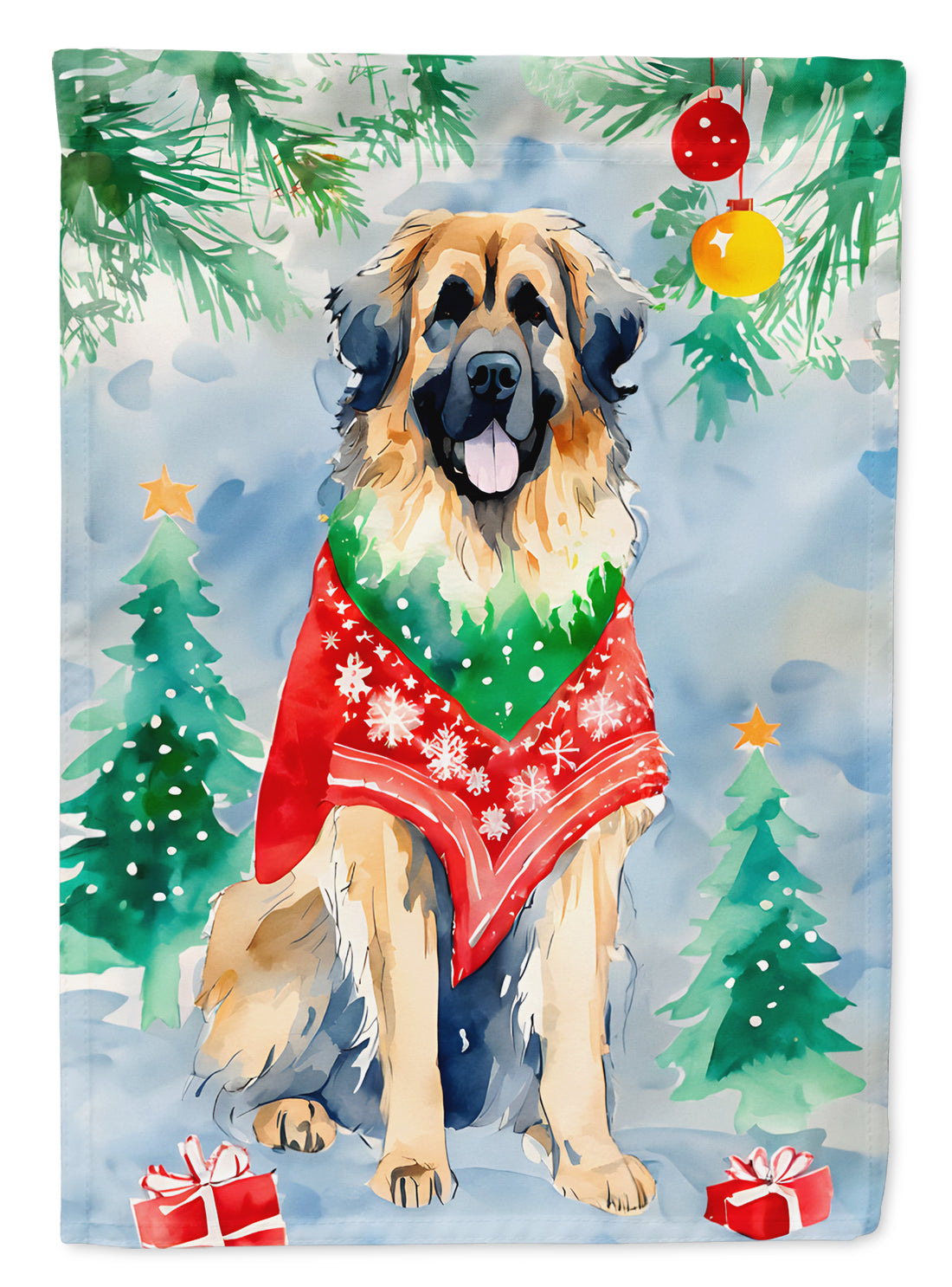 Leonberger Christmas Garden Flag