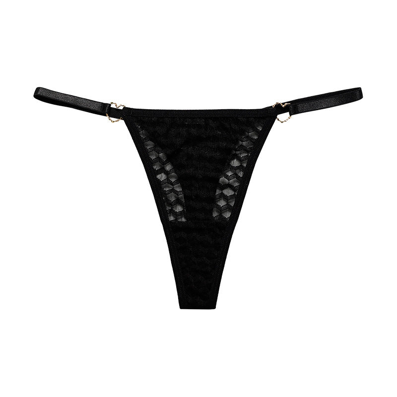 Lace Thong with Heart Ring for Yoga and Sports