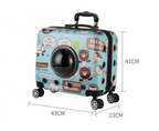 18-Inch Portable Pet Trolley with Wheels and Backpack