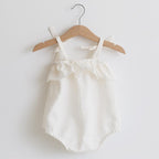 New Cotton-Linen Baby Bodysuit with Tie Design