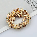 Colorful Rhinestone Bowtie Wreath Brooch for Christmas
