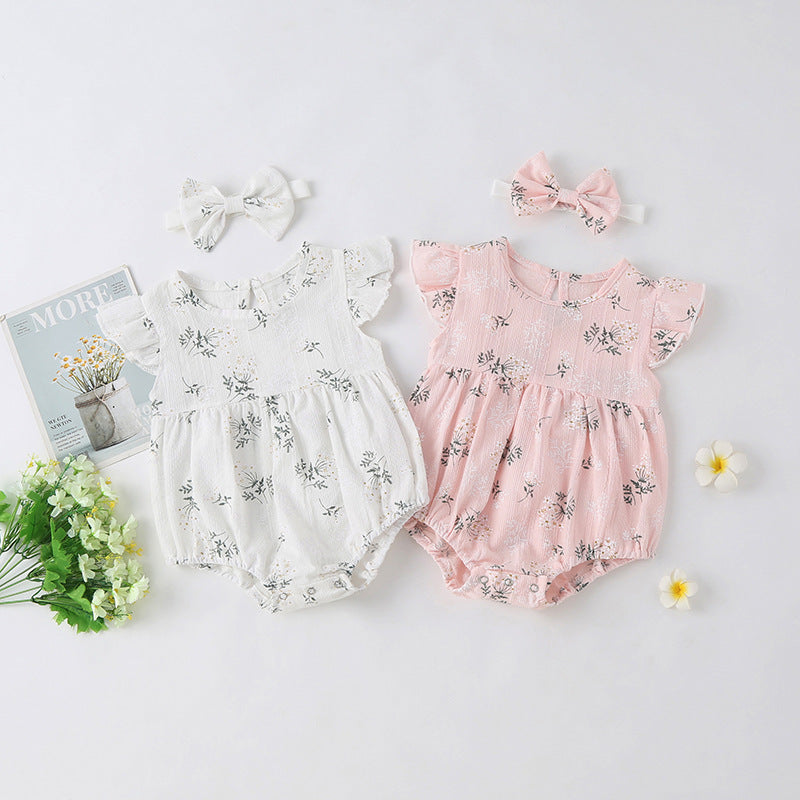 2022 Summer Baby Cotton Bodysuit with Sleeves