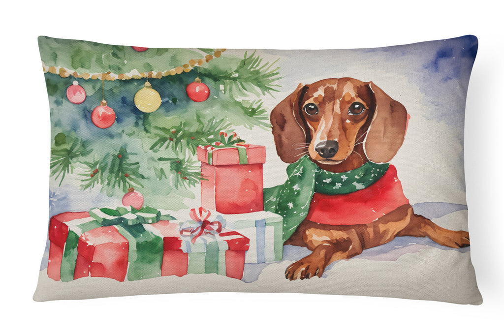 Dachshund Christmas Throw Pillow