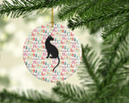 Pantherette Cat Christmas Ceramic Ornament