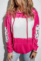 Leopard Print Women's Long Sleeve Drawstring Hoodie | Streetwear