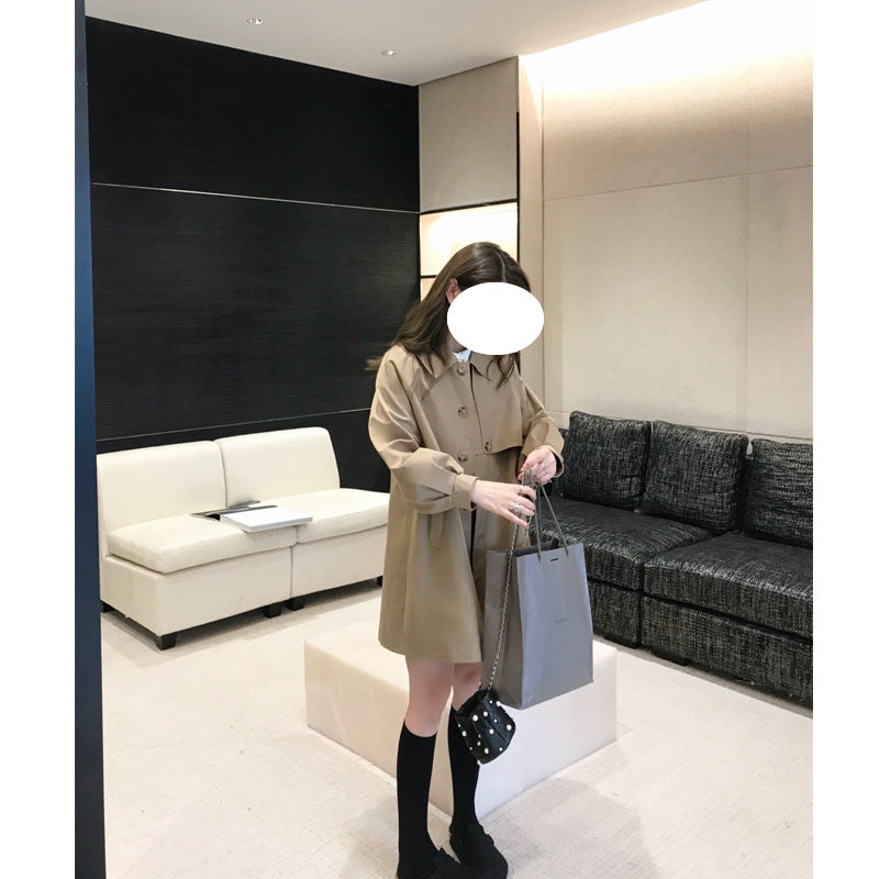 Women's Khaki Lantern Sleeve Windbreaker Jacket