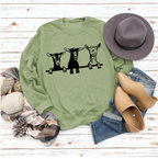Cute Alpaca Print Casual Crew Neck Sweatshirt | Streetwear