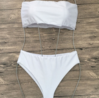 Women's Black Strapless Bandeau Bikini Set