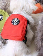 Dog Backpack Harness with Leash Set, Adjustable Canvas Self-Carrier Bag for Small Dogs and Cats, Travel and Walking Pack