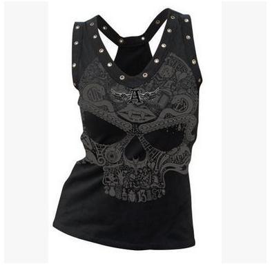 Skull Tank Top, Casual Sleeveless Shirt