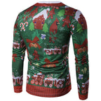 3D Christmas Tree Men's Long Sleeve T-Shirt with Tie | Streetwear