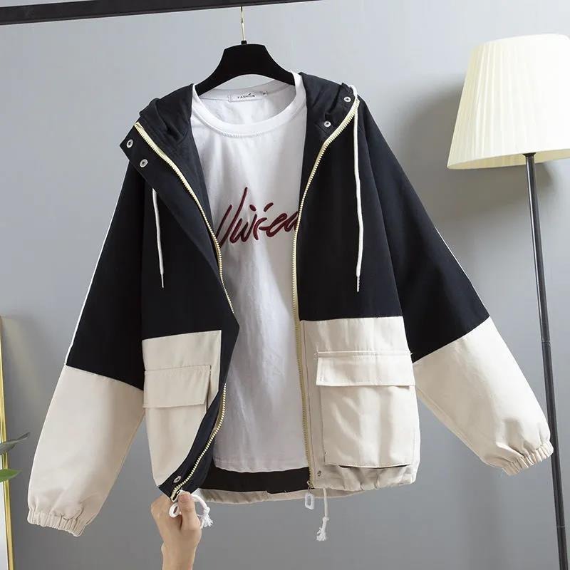 Women's Loose Hooded Utility Jacket for Autumn (One Piece)