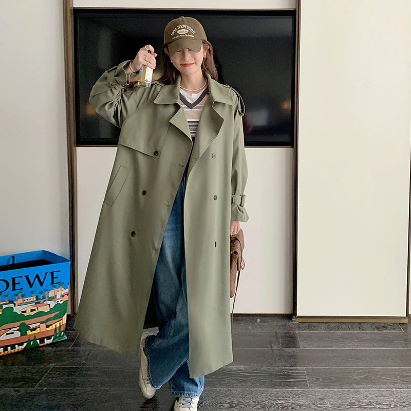Loose Long Windbreaker for Women's Fashion Design