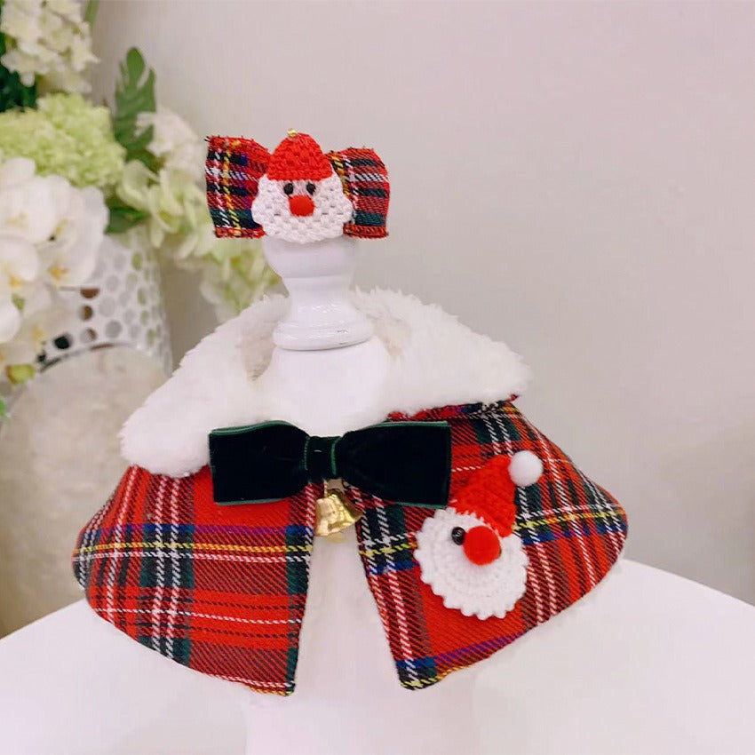 Pet Christmas Scarf and Cape Apparel