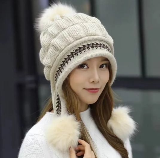 Cozy Fleece Ear Flap Beanie | Embroidered Cap