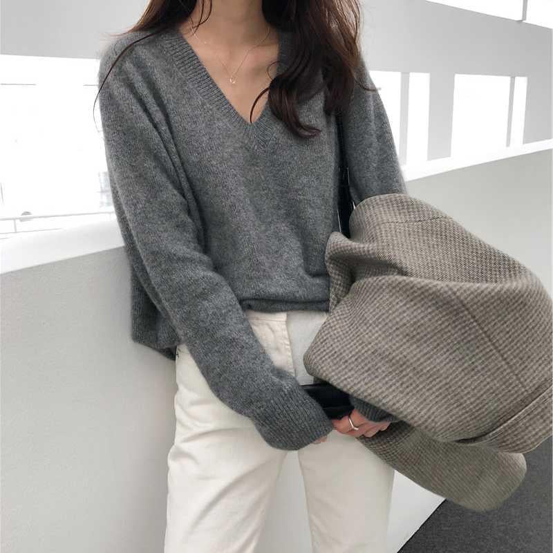 Japanese Style V-neck Sweater for Women
