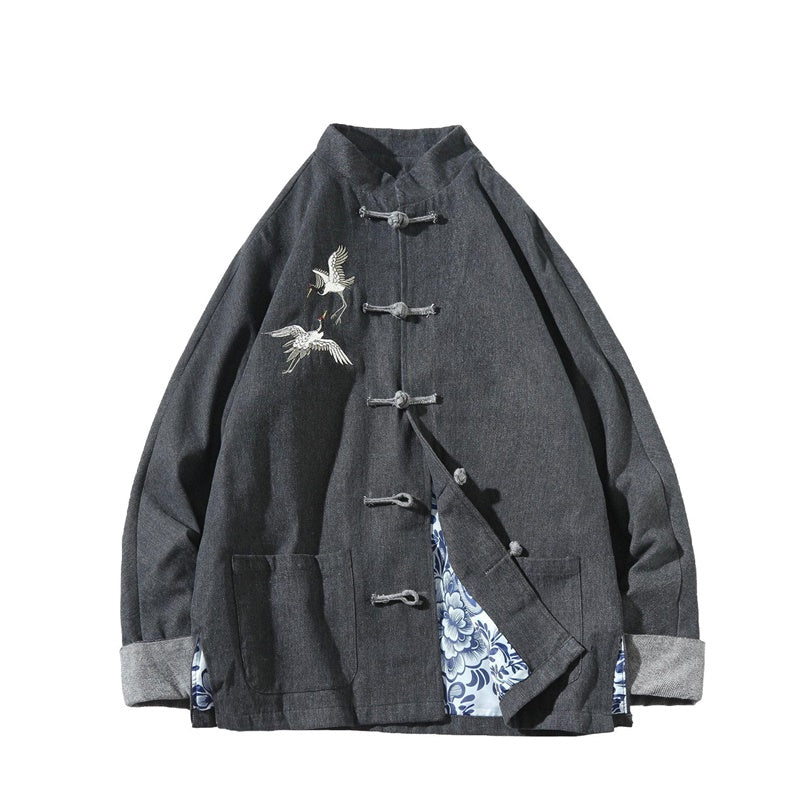Men's Traditional Chinese Tangzhuang Jacket with Collar