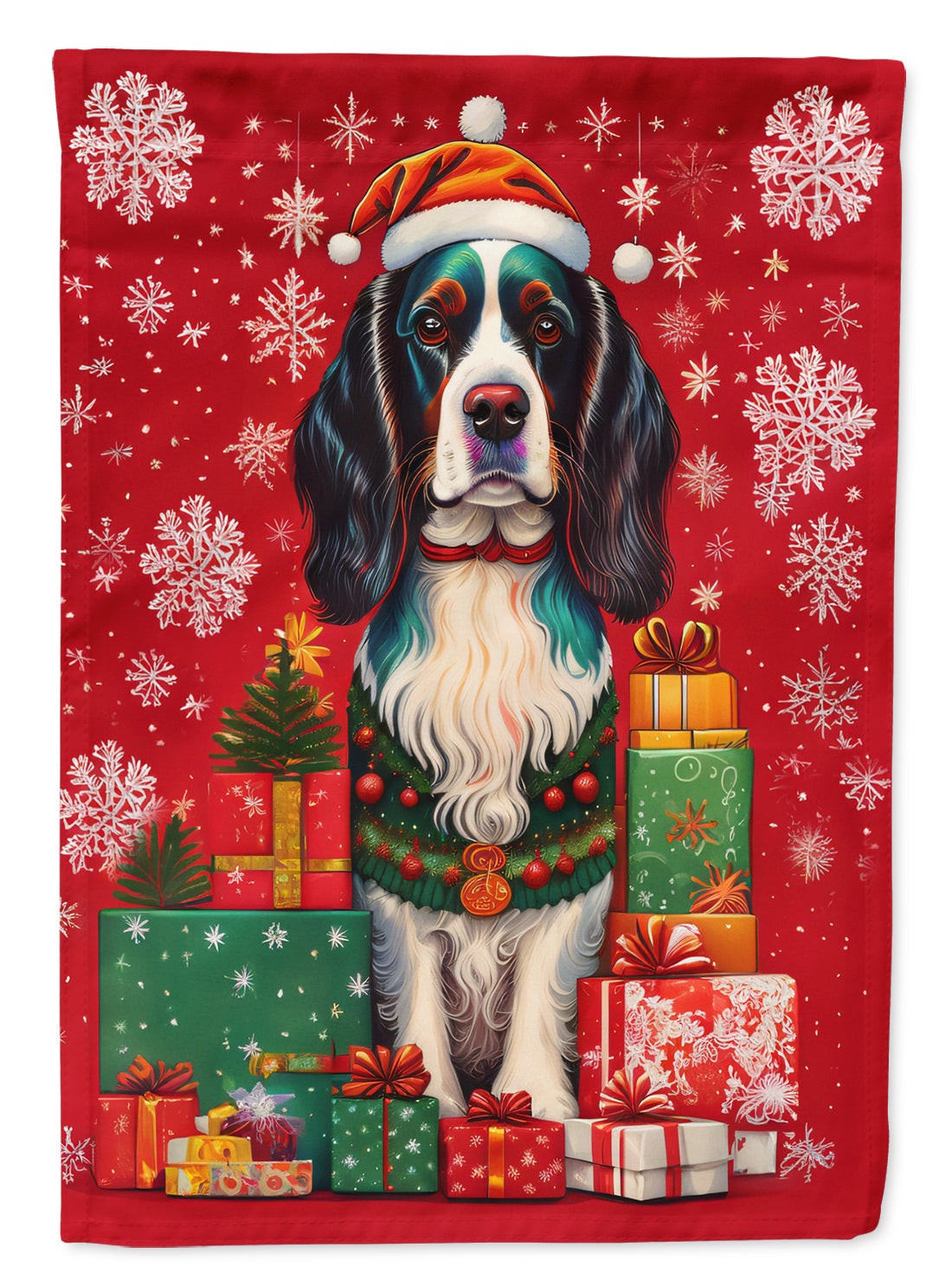 English Springer Spaniel Holiday Christmas House Flag