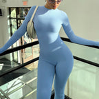 High-Stretch Bodysuit for Women - Long Sleeve Yoga Pants