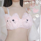 Cute Girls Cotton Wireless Bra Set
