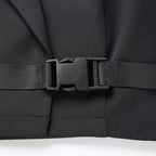 Suit Jacket with V-Neck Crop Top and Button Closure