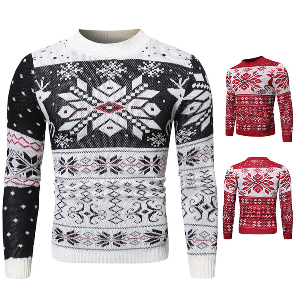 Men's Christmas Fawn Contrast Color Fashion Shirt