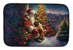 Brussels Griffon and Santa Claus Dish Drying Mat