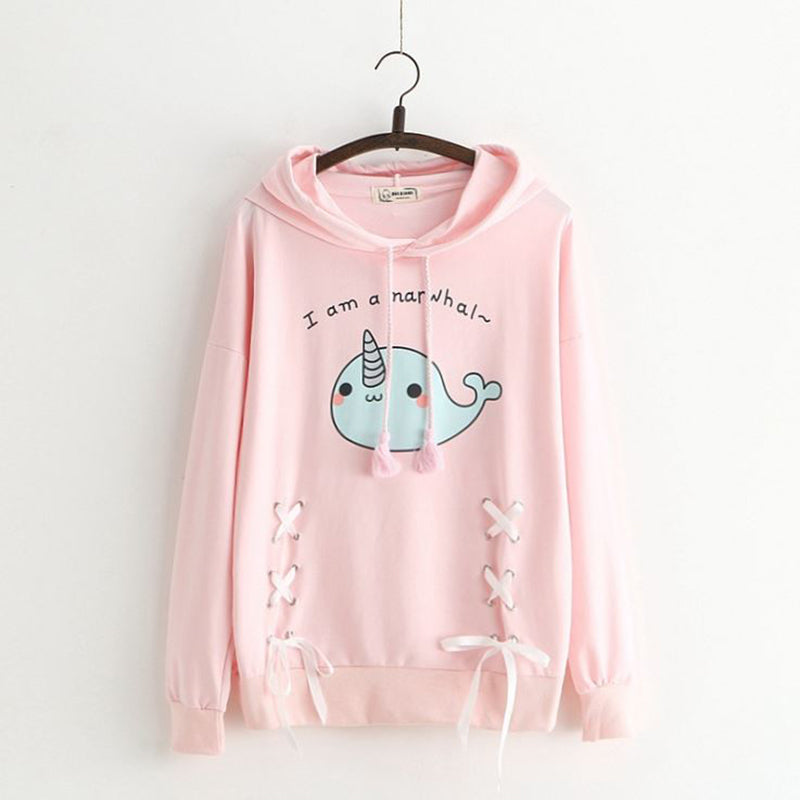 Kawaii Women’s Cotton Hoodie with Cartoon Print | Streetwear