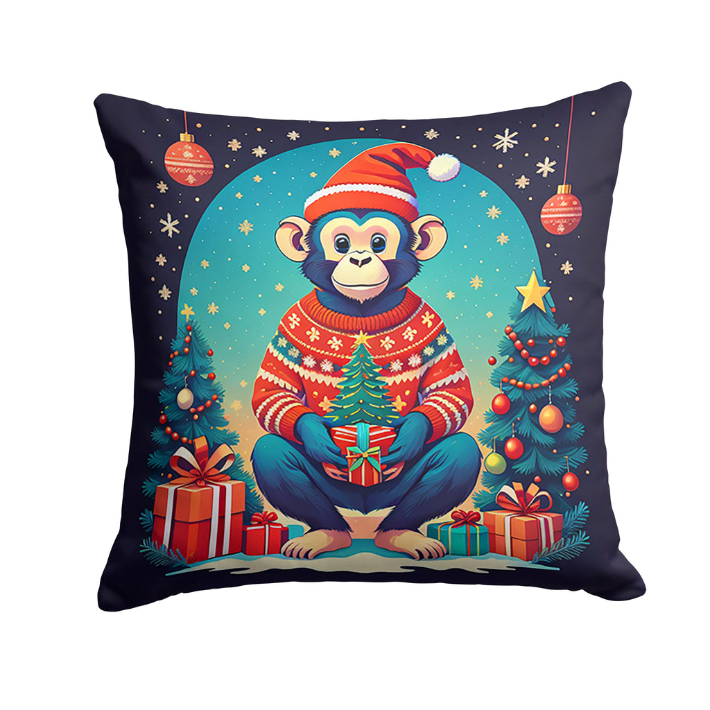Monkey Christmas Throw Pillow