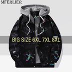 Plus Size Men's Hooded Bomber Windbreaker Jacket