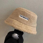 Versatile Women's Lamb Wool Fisherman's Hat | Embroidered Cap