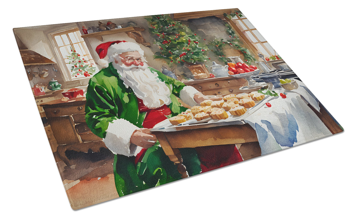 Cookies with Santa Claus Father Christmas Glass Cutting Board