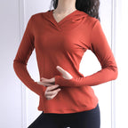 Women's Long Sleeve Breathable Yoga Hoodie Top | Streetwear