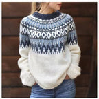 Vintage Floral Knit Sweater for Women - In Stock