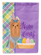 Blue and Tan Full Coat Yorkshire Terrier Easter Garden Flag