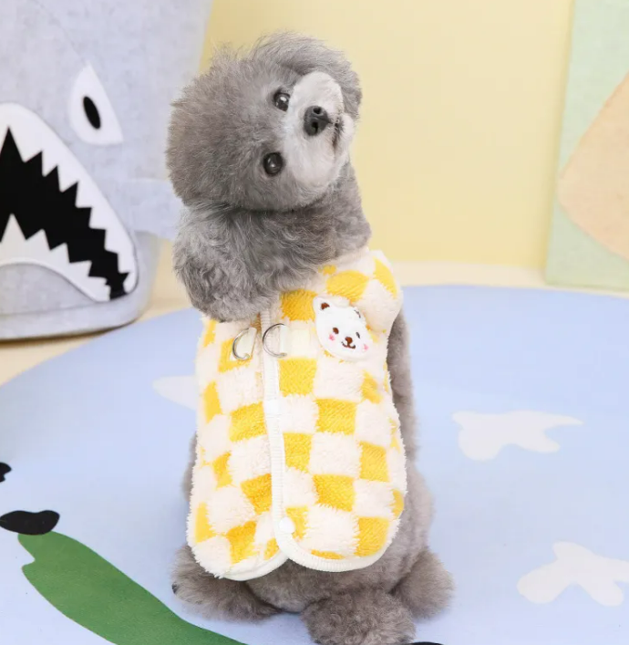 Fleece-Lined Warm Dog Outfit with Leash