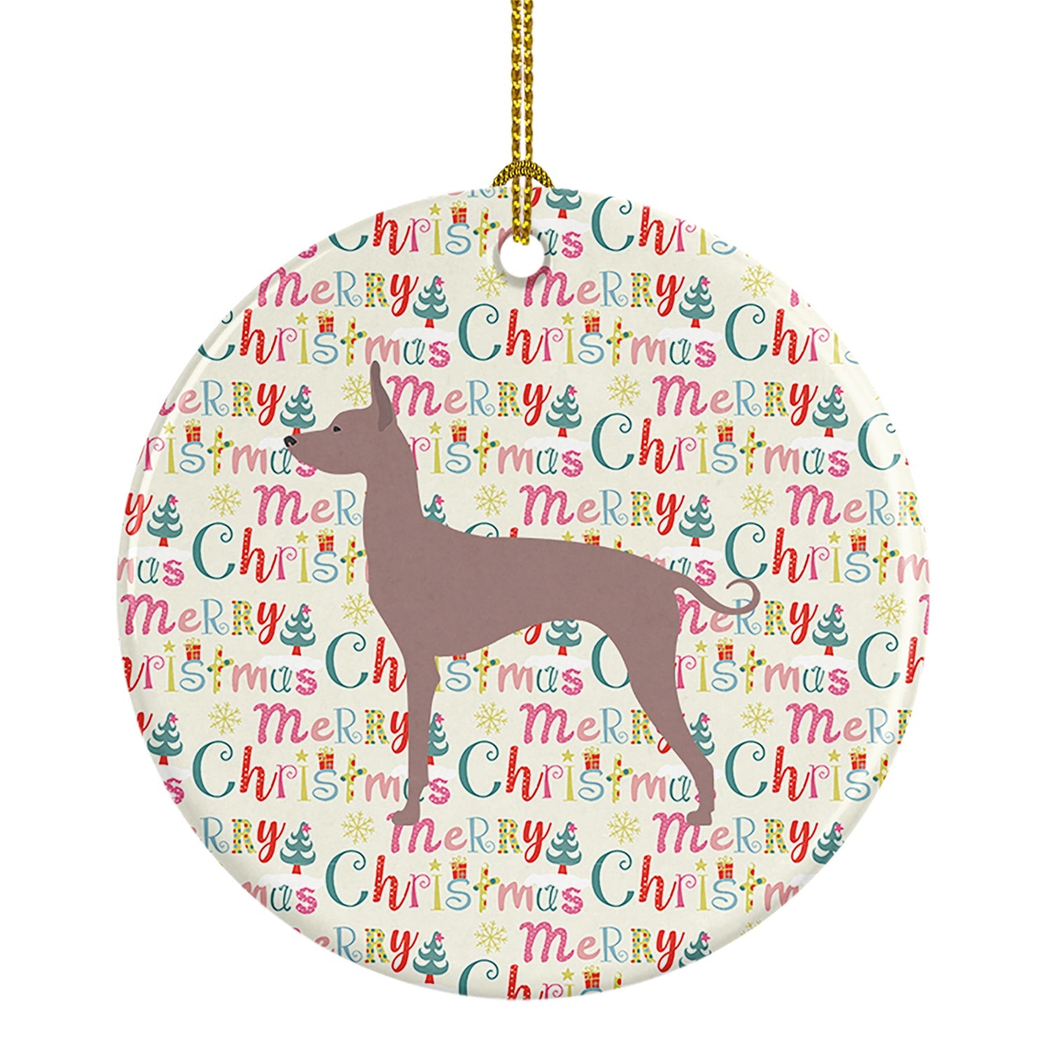 Dogo Argentino Merry Christmas Ceramic Ornament