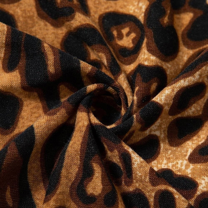 Leopard Print High-Neck Sleeveless Women's Bodysuit
